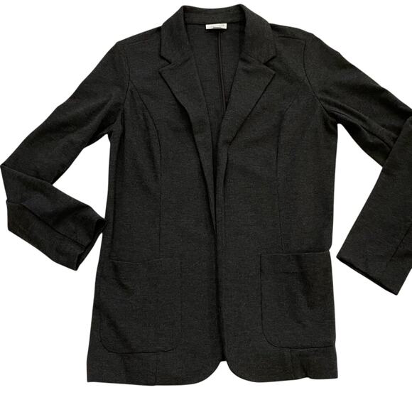 J. Jill Charcoal Gray Ponte Knit Sweatshirt Blazer/Jacket, Stretch, Size S - Picture 9 of 12